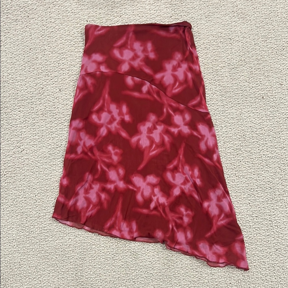 Elegant Red and Pink Women's Skirt
